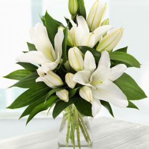 White Lilies in a Glass Vessel